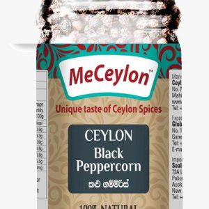 MeCeylon Black Pepper Whole Glass Grinder Bottle 50g