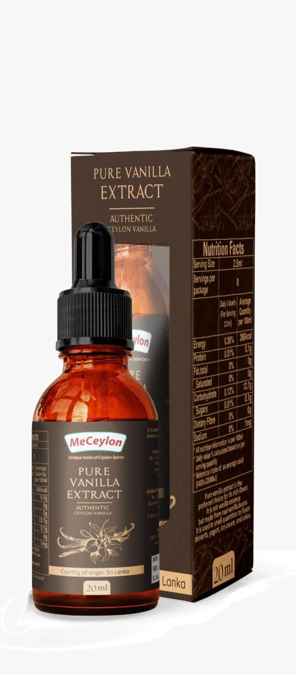 MeCeylon Vanilla Extract in Dropper Glass Bottle 20ml