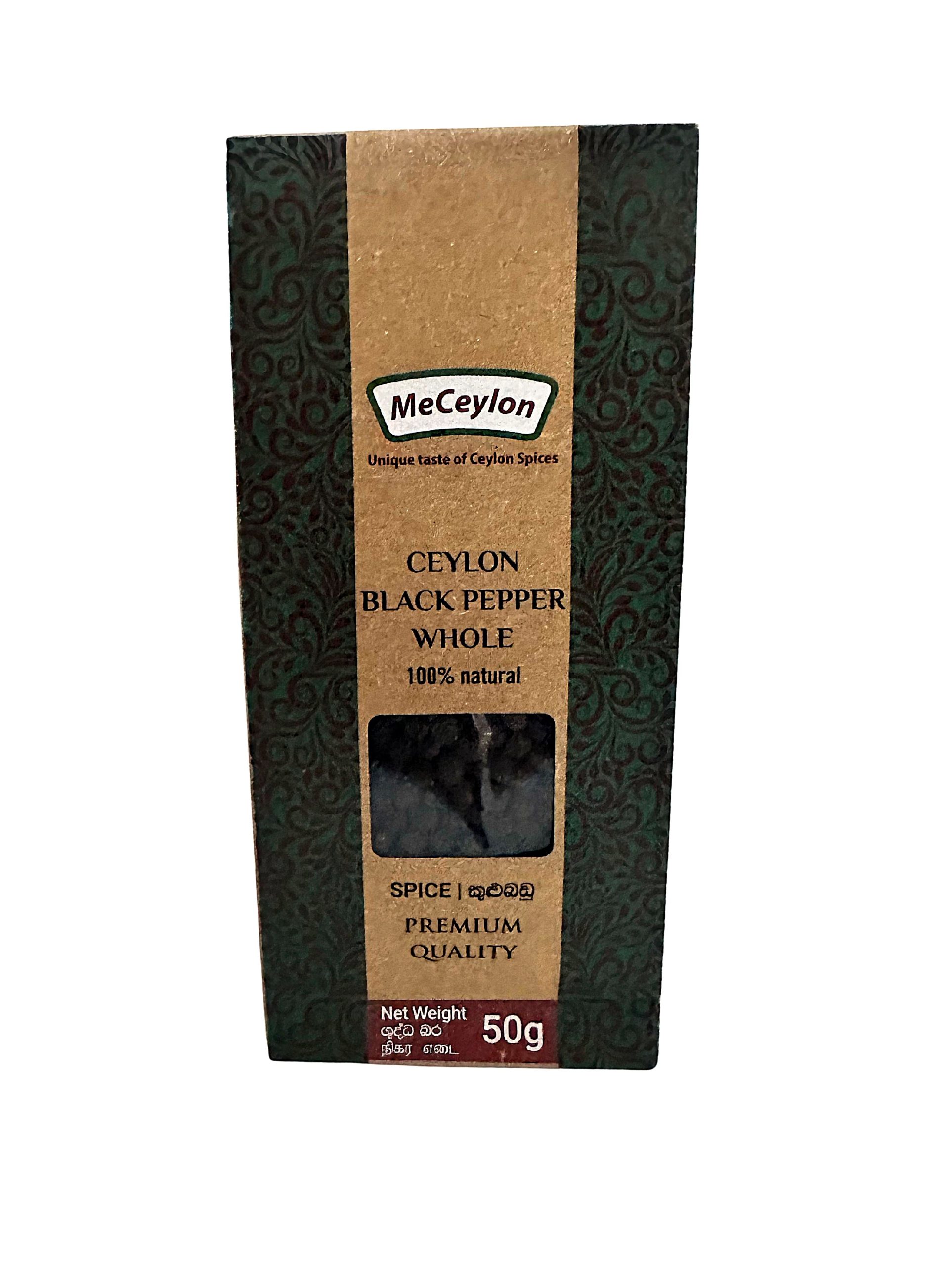 MeCeylon Black Pepper Whole Stand-up Pouch 50g